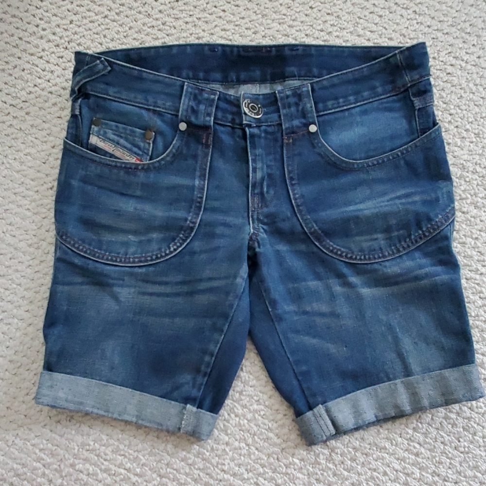 Diesel Kuzko Cut offs Denim Jeans Shorts sz 26 27